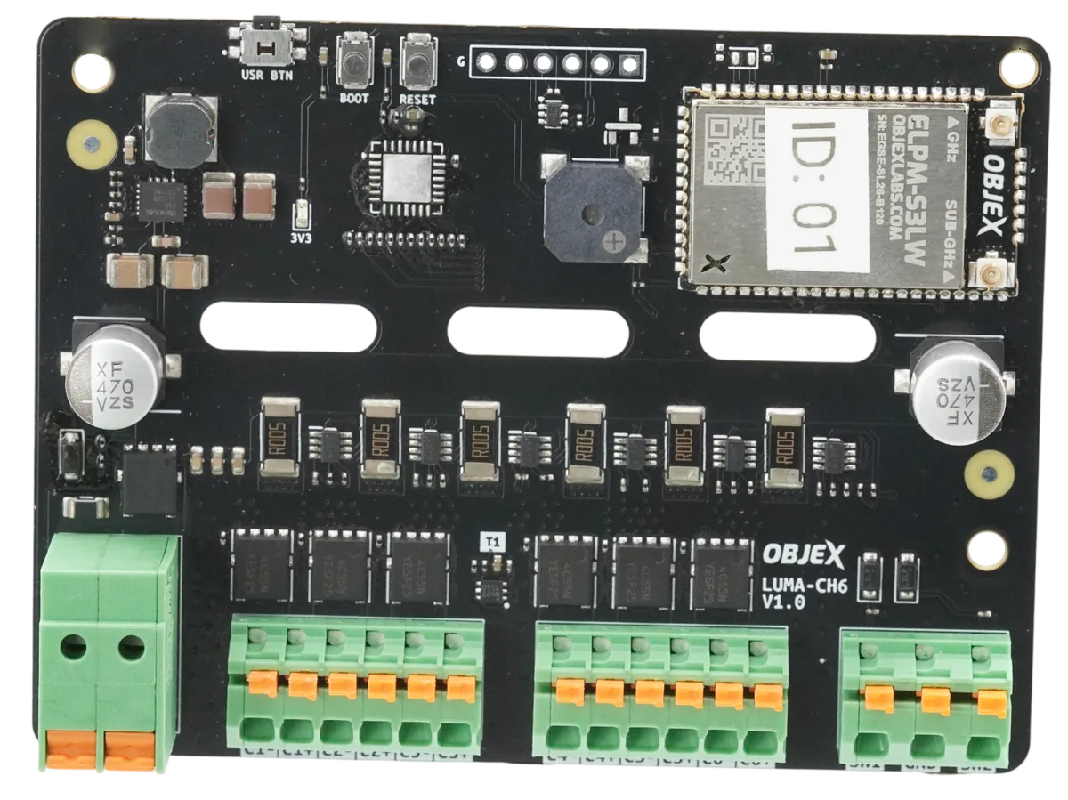 LUMA V1.0 concept board, the first OBJEX lighting-controller prototype